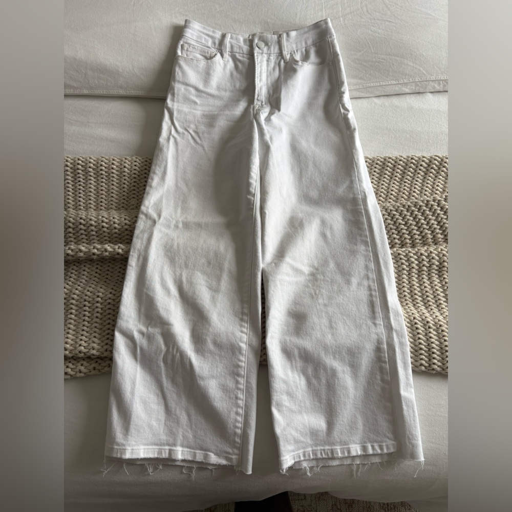 Good American Good Waist Cropped Palazzo Jeans